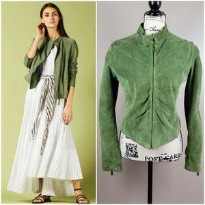 Aldo Sage Green Suede Moto Jacket Size Large